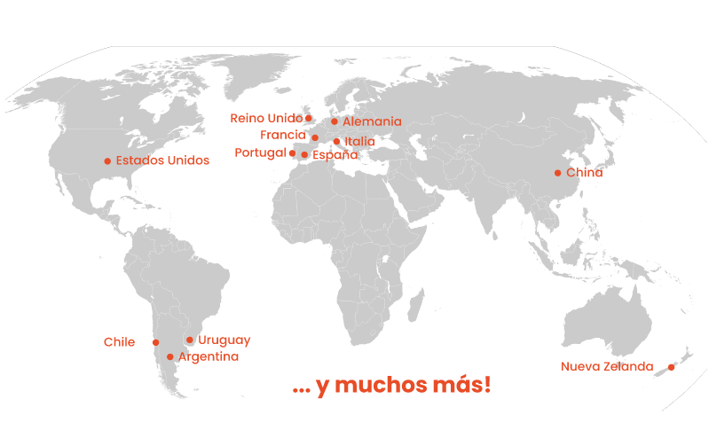 Mapa de destinos preferidos en el mundo
